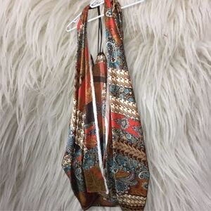 Bohemian Paisley Print Scarf Vest One Size